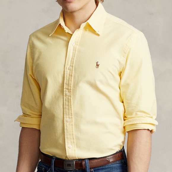 Ralph Lauren The Iconic Oxford Shirt Men's Yellow Size  S - Picture 1 of 7